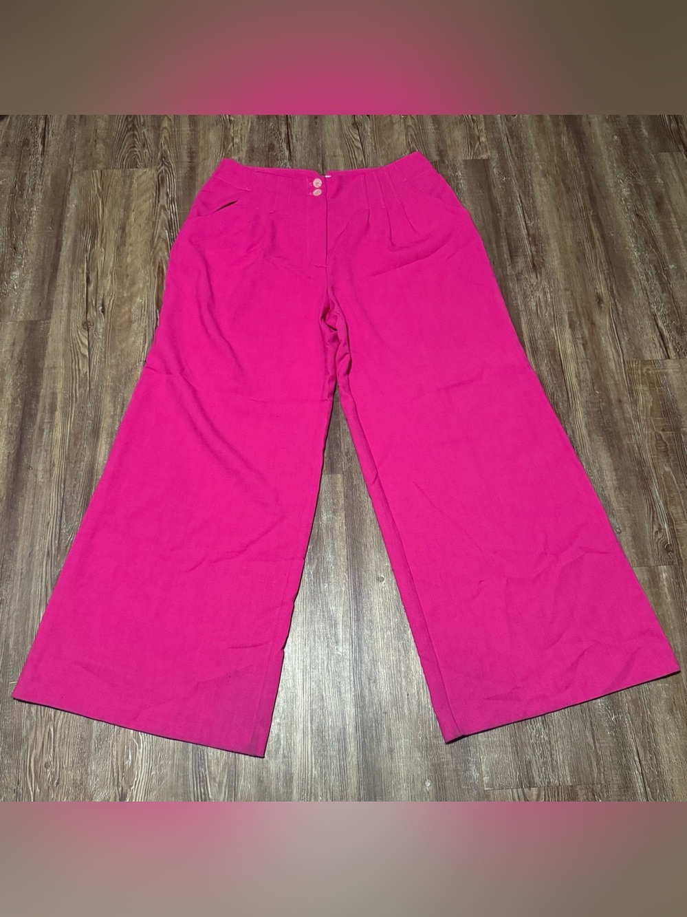 Maeve Wide Leg Pants in Bright Fuchsia Pink